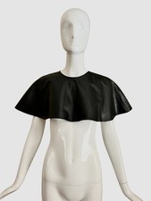 ALEXANDER MCQUEEN "Joan" 1998 Black Leather Cape Capelet