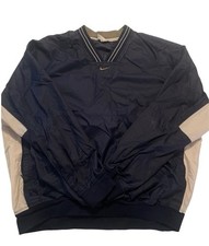 Vintage Nike V Neck Pullover Windbreaker Jacket Navy Blue Y2K Mens Large