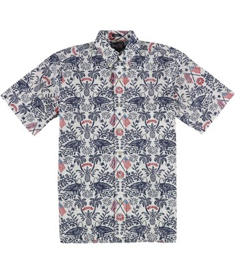 Reyn Spooner Uomo Americana Blocco Stampa con Bottoni Camicia, Multicolore, Xs
