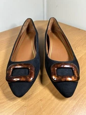 NEW Vionic Black Suede Amanda Pointed Toe Flats Women Size 8 - No Box- Fast Ship