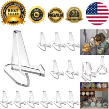 Clear Acrylic Display Easels (12 Pack) for Coins, Medals & Pocket Watches