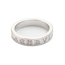 Bulgari 18K White Gold 1P Diamond Band Ring Size 18 64880410