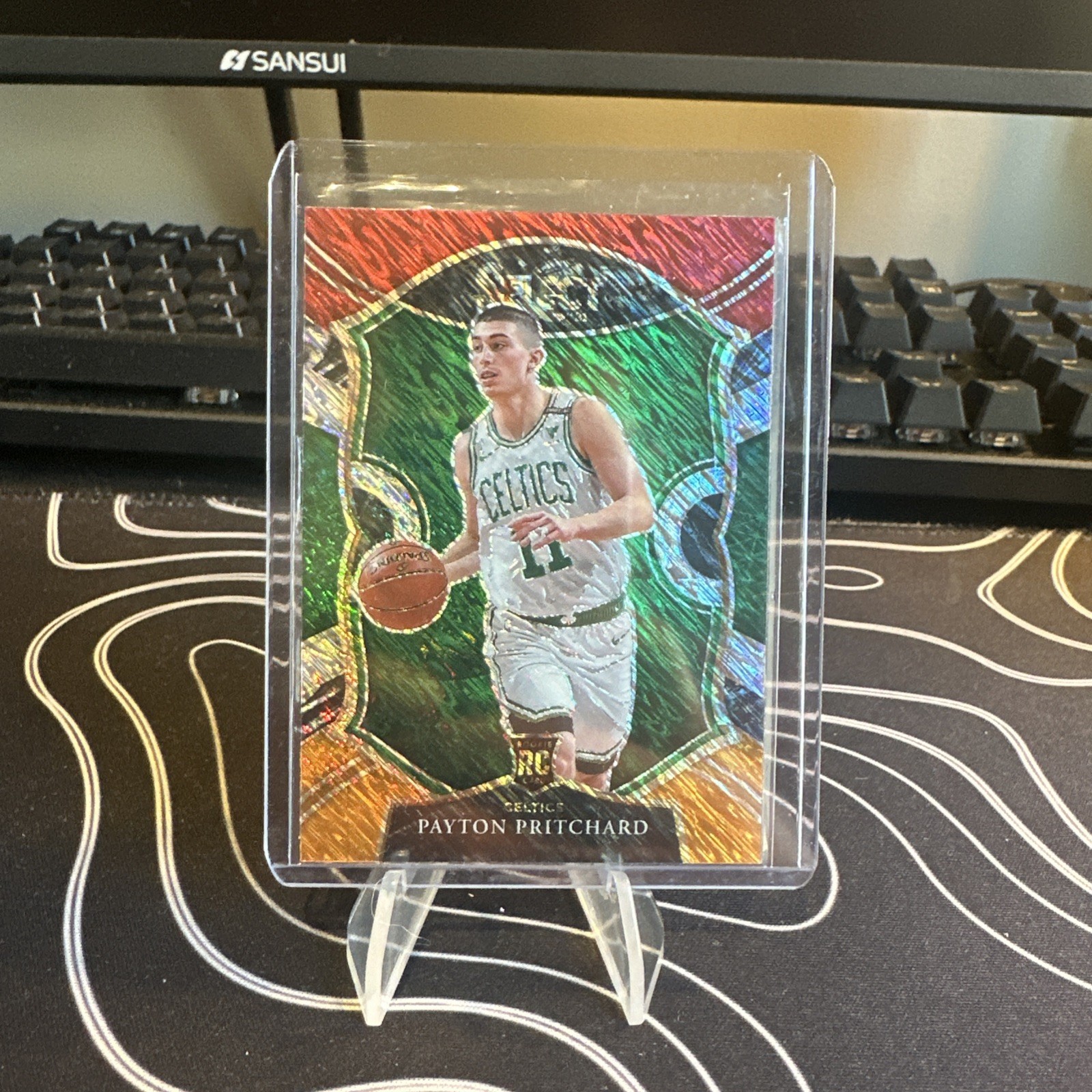 2020-21 Panini Select #86 Payton Pritchard Red White Orange Shimmer Celtics