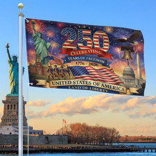 250th Anniversary American Flag - House Flag 2x3, 3x5, 4x6, 5x8 Ft