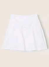PINK Victoria  s Secret Optic White  Cotton V Crossover Skort Skirt VS L