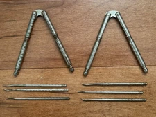 2 Vintage Nut Cracker & Set of 6 Walnut Pecan Seafood Tools Picks