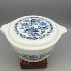Pyrex Blue Onion Floral Willow Casserole Dish 1Qt Vintage #473 With Lid