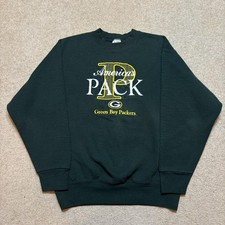 Vtg Green Bay Packers Sweatshirt Crewneck Mens Medium Green NFL FOTL 90s