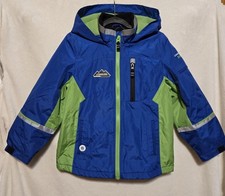 London Fog Jacket Coat Boys Size 7 Hooded Fleece Lined Reflective Accents