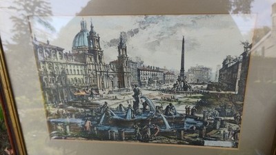 Vintage Giovanni Battista ''Veduta Di Piranesi Piazza Navona''  17x13 Framed Print