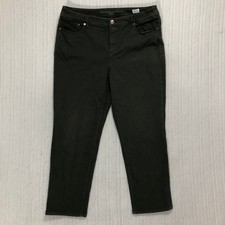 CHICOS The SO Slimming Girlfriend Crop Pants Olive Green Size 12