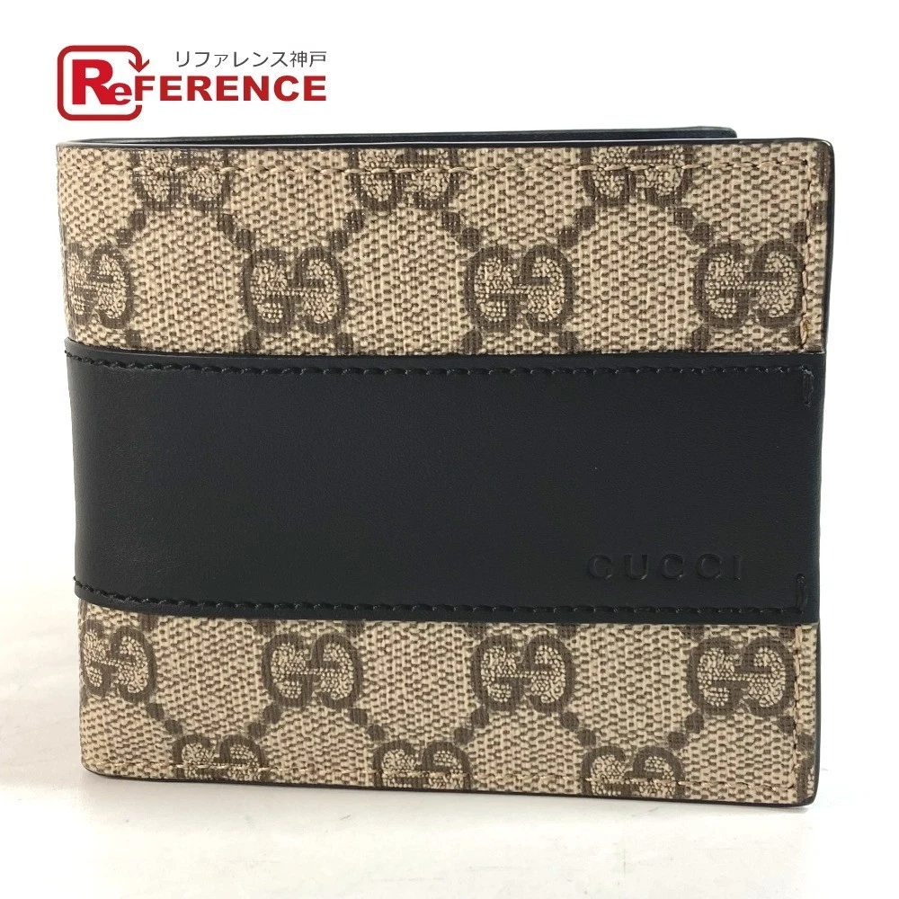 Gucci 451240 Eden Portefeuille Porte Billets Gg Supreme Bifold Noir Beige Occasion