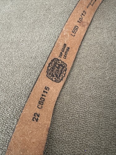 Tony Lama Top Grain Tooled Leather Belt Size 10/13 No Buckle C60115 (TD) - Picture 5 of 7