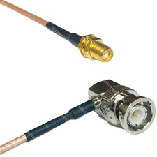 USA-CA RG188 SMA FEMALE to BNC MALE ANGLE Coaxial RF Pigtail Cable
