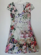 NWT Petite True Decadence Fit And Flare Floral Dress Size 2 Tulle Half Petticoat