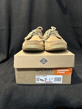 SPERRY Bluefish 2 EYE Linen/oat Leather Boat Shoes Women SIZE 7 Memory Foam