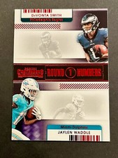 2021 Panini Contenders Round 1 Numbers Red Foil DEVONTA SMITH / JAYLEN WADDLE
