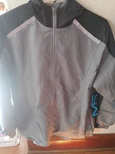 Mack Russo Lined Hooded Gray/black Running Windbreaker NWT SZ L