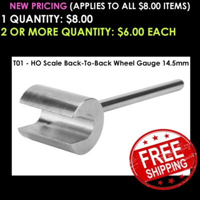 HO Scale Wheel Gauge Spacer Back-To-Back 14.5mm White Metal Model Railroad Tool