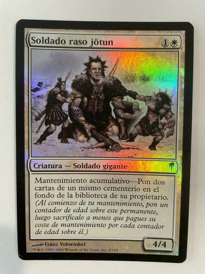 MTG SPANISH FOIL COLDSNAP JOTUN GRUNT EX MAGIC THE GATHERING WHITE ASIAN CARD - Image 4 of 4