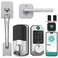 Smart Front Door Lock Set with Handle Digital Fingerprint Keyless Entry Deadbolt