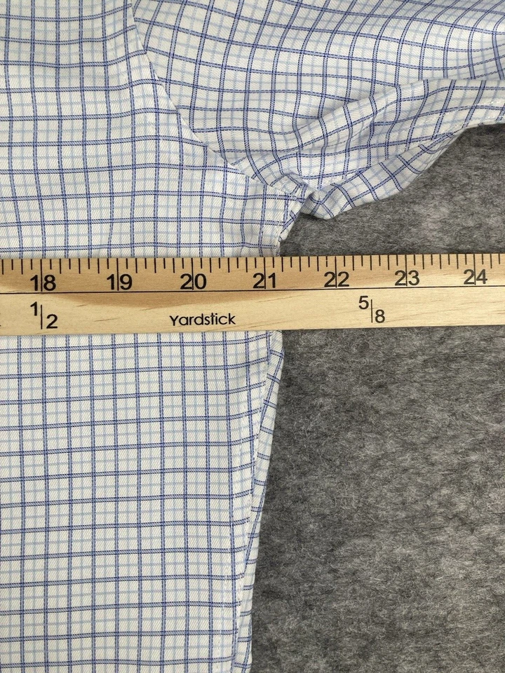 Camisa de vestir Bloomingdale's para hombre 15,5 32/33 ajuste regular tattersall manga larga Foto 4 de 4