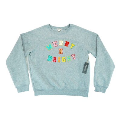 NWT Love & Dazed Merry N Bright In Colors Women s Sweatshirt Grey Size XL