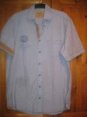 Casa Moda men's shirt size L light blue/check worn clean sporty