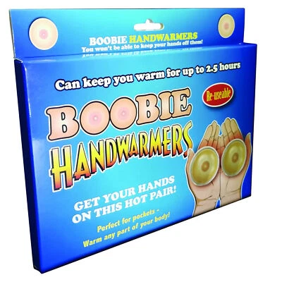 DIABOLICAL 2pk Boobs Boobie Hand Warmers Adult Reusable Funny Secret Santa Stocking Gift