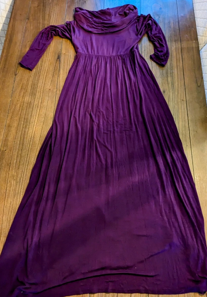 strapless open back dress Purple Gathered Waist Long Sleeve Maternity Dress – PinkBlush main image 1