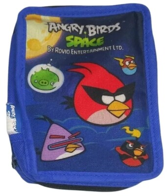 2 Angry Bird Space Nylon Accessory Carrying Case or Kids Wallet 6''x4.5'' Zip 2010