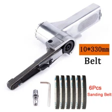 3/8"x 13"Air Belt Sander Pneumatic Grinder with 5Pc Belt Metal Surface Polishing