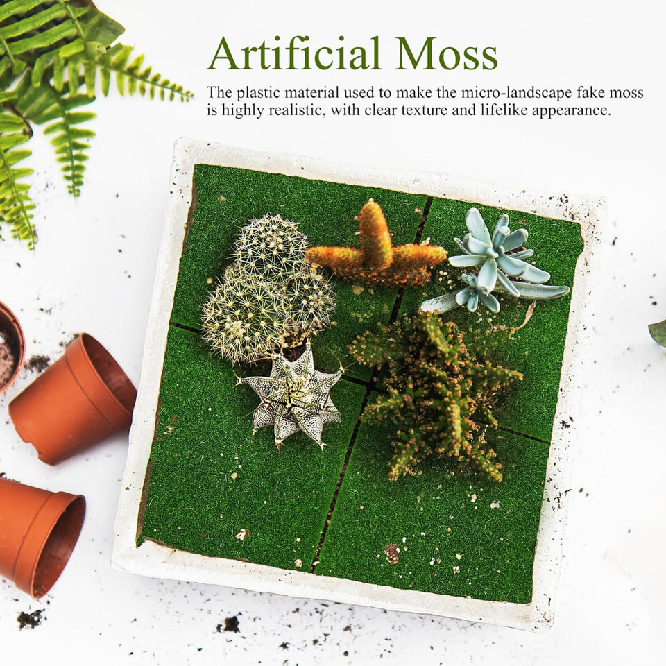 Toyvian 8 Pcs Fairy Artificial Grass, Fake Grass for Crafts 6 X 6