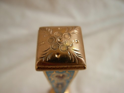 ANTIQUE FRENCH ENAMELED GILDED BRONZE WAX SEAL,LATE 19th CENTURY. - Picture 6 of 11