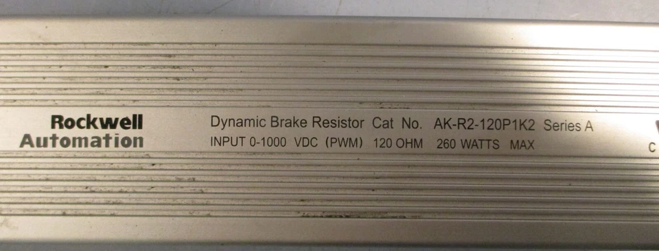 Resistencia de freno dinámica Rockwell Automation AK-R2-120P1K2 Ser A 0-1000VDC 120 OHM Foto 3 de 4