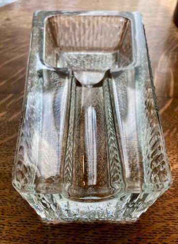 MCM Brutalist Chunky Glass Pipe Rest Holder Cigar Ashtray