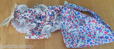 ROXY Badehose und Bandana Mütze Baby Mädchen Sommer Strand Set 12-18 M Neu mit Etikett 