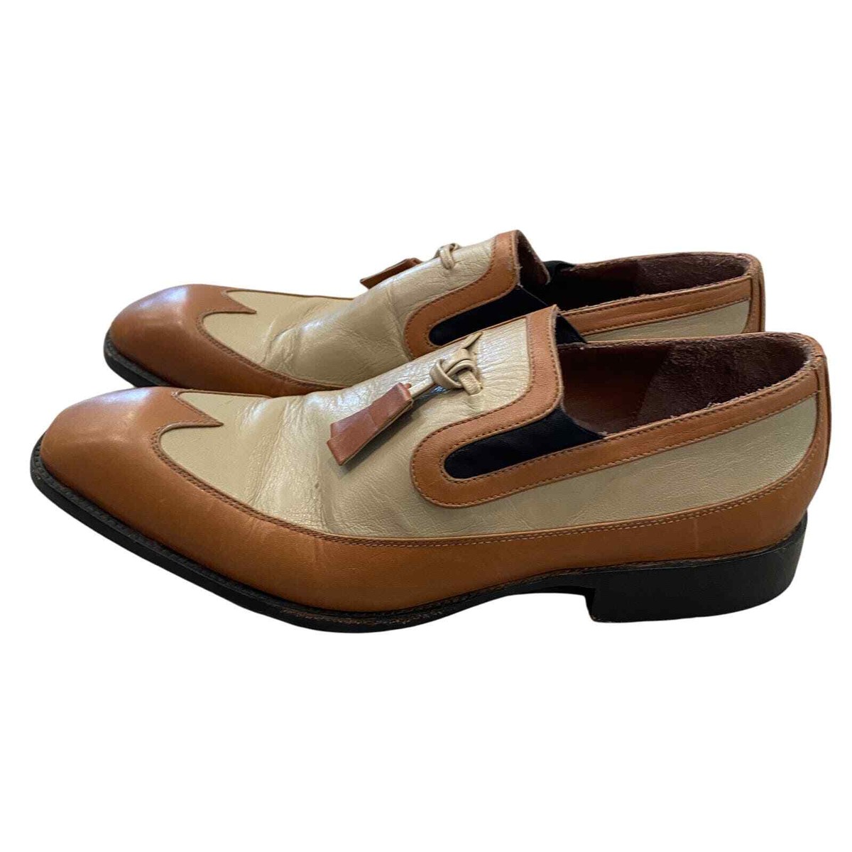 Esquivel Tassled Leather Loafers Dress Shoes Men display picture 2