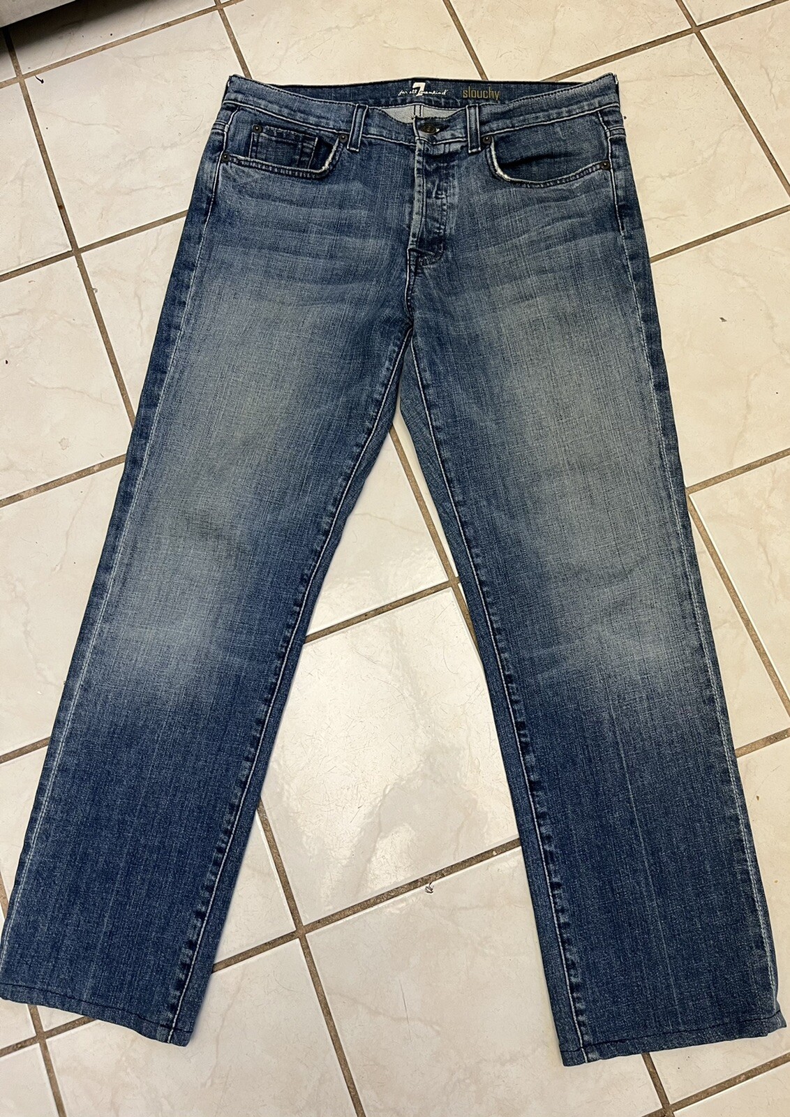 's Slouchy Button Fly Straight Leg Jeans Sz 34x29