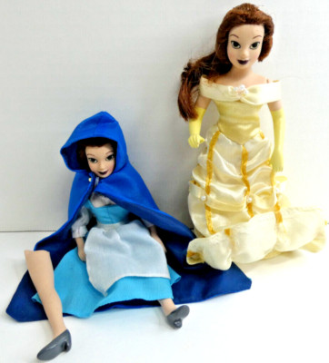 Disney Deagostini Belle Porcelain Dolls Lot of 2 - 7'' Doll Beauty & Beast *Flaw
