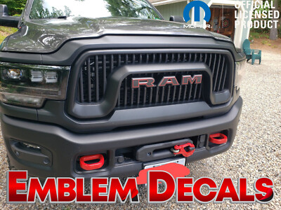 RAM 2500 POWER WAGON '' R A M '' Grill Emblem Decal 2 TONE 19 2020 2021 2022 23 24
