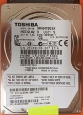 ⭐️⭐️⭐️⭐️⭐️ Disco Duro Disco Duro SATA Laptop 2.5" Toshiba MK6475GSX 640GB FW: A0/GT001M