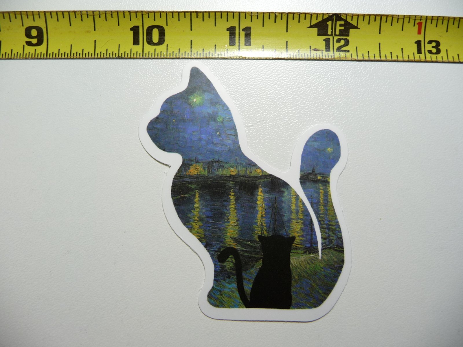 VINCENT VAN GOGH CATS SILHOUETTE STARRY NIGHT DECAL STICKER CLASSIC ARTIST