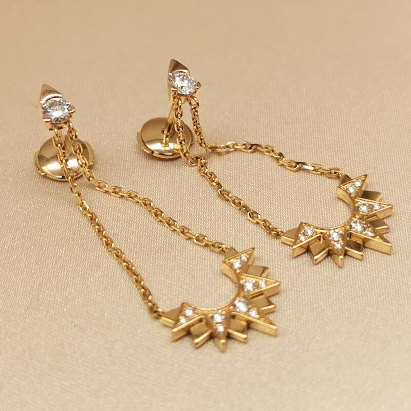 Piaget Sunlight earrings 18k rose gold diamond (103324) UK