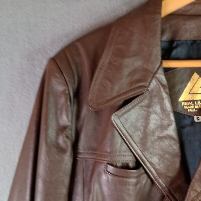 Vintage LG Real Leather Blazer Men 44 Jacket Coat Button Vintage LG Real Leather Blazer Men 44 Jacket Coat Button