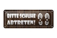Blechschild Spruch 27X10 Cm Bitte Schuhe Abtreten Geschenk Deko Schild Tin Sign