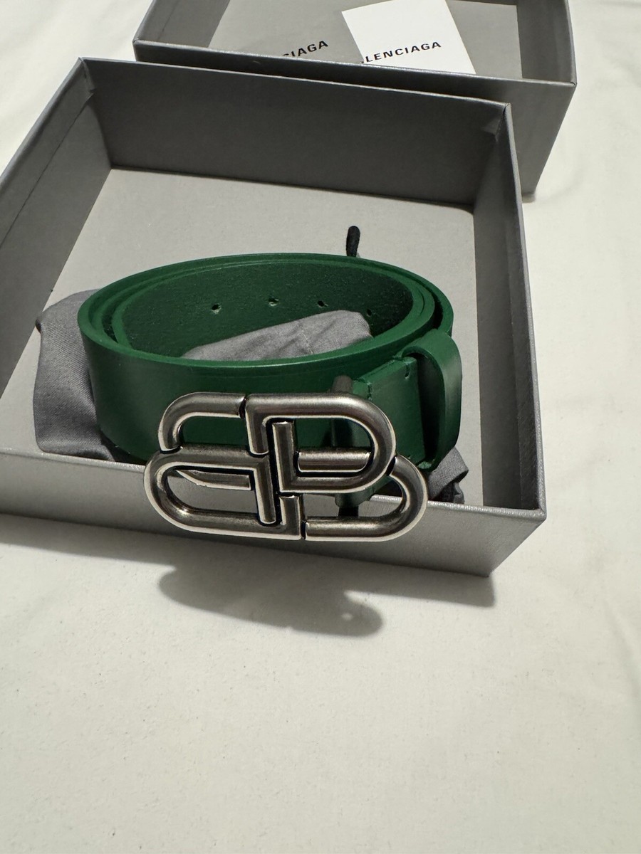 Balenciaga BB Logo Green Belt Size 85