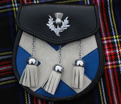C C Scottish Kilt Sporrans Saltire/Kilt Sporrans Thistle Crest Badge/Mens Sporrans
