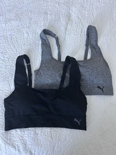 PUMA DRYCELL 2-Pack Seamless Square Neck Sports Bra L Black/Gray Pads