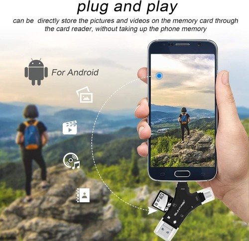 Lecteur de Carte SD pour Iphone/Ipad/Android/Mac/Ordinateur/Caméra,Carte Micro SD 4 en 1 - Photo 8/9